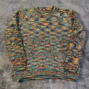 Colorful Rainbow Knitted Grandma Sweater